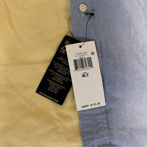 Ralph Lauren Mens Classic Multicolor Button Down Shirt- Size 3XLT Tall- NWT - Picture 5 of 8